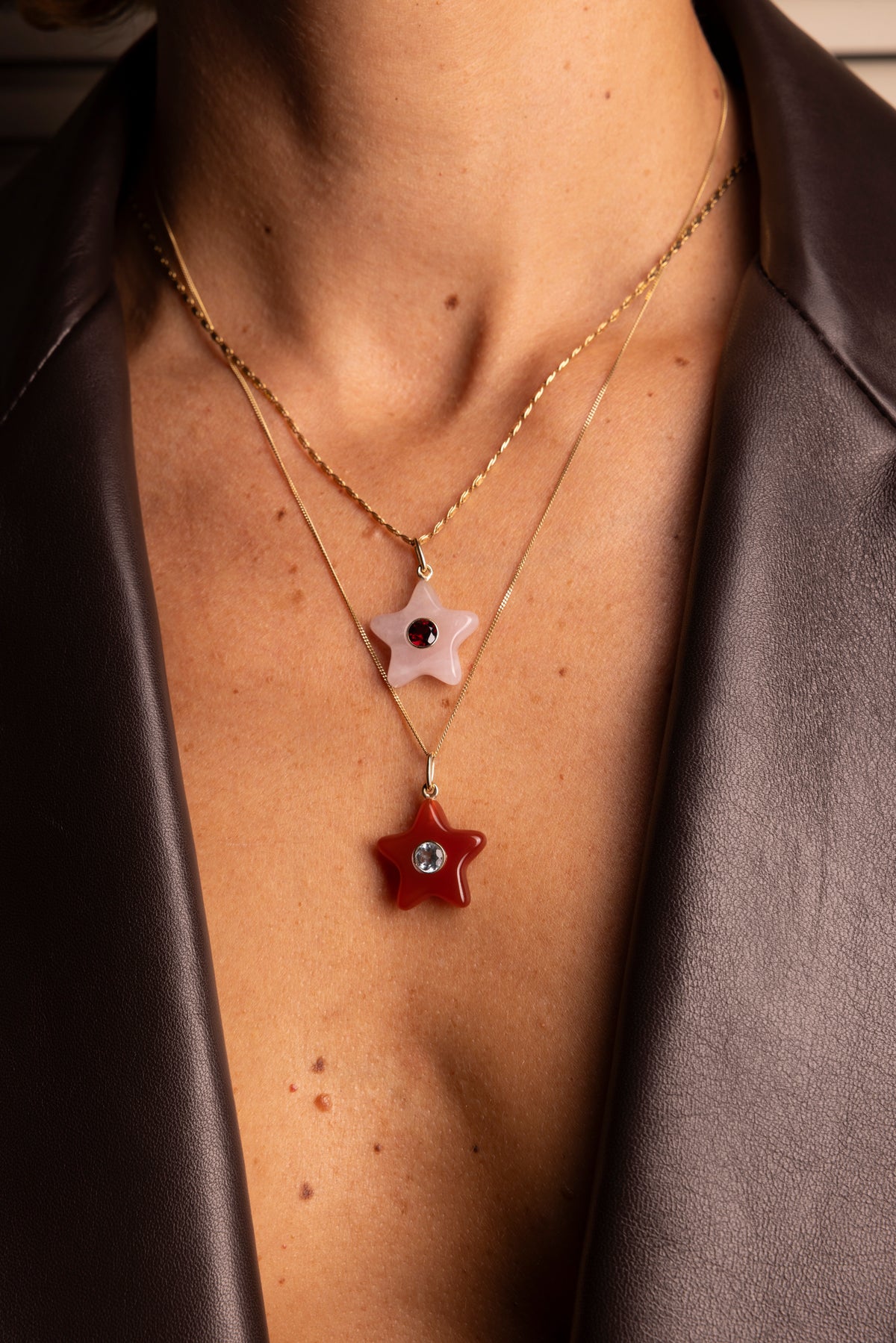 Stelline Quarzo & Granato Charm
